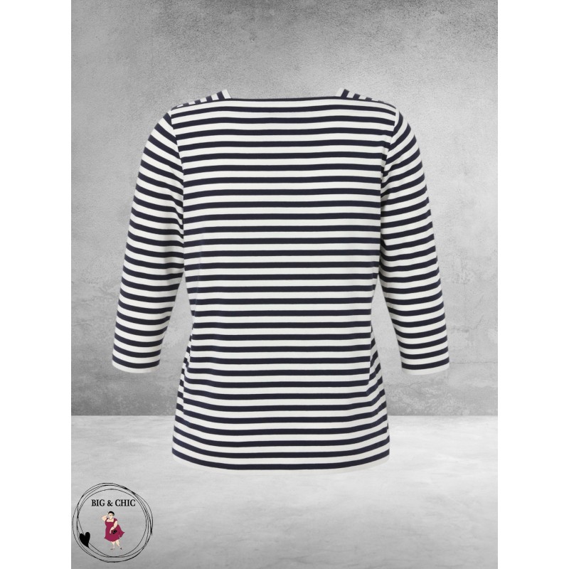 Via Appia Due Shirt Donkerblauw/Wit Gestreept