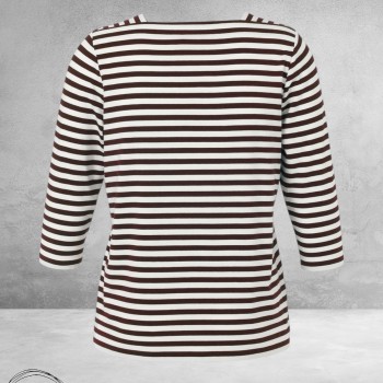 Via Appia Due Shirt Bruin/Ecru  Gestreept
