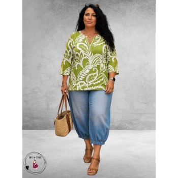 Via Appia Due Shirt Urban Matcha Mosgroen/Wit