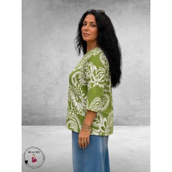 Via Appia Due Shirt Urban Matcha Mosgroen/Wit