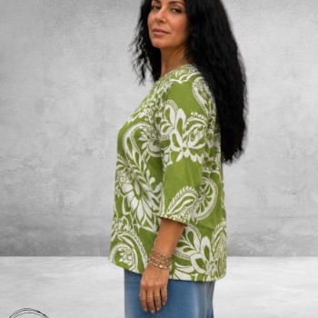 Via Appia Due Shirt Urban Matcha Mosgroen/Wit