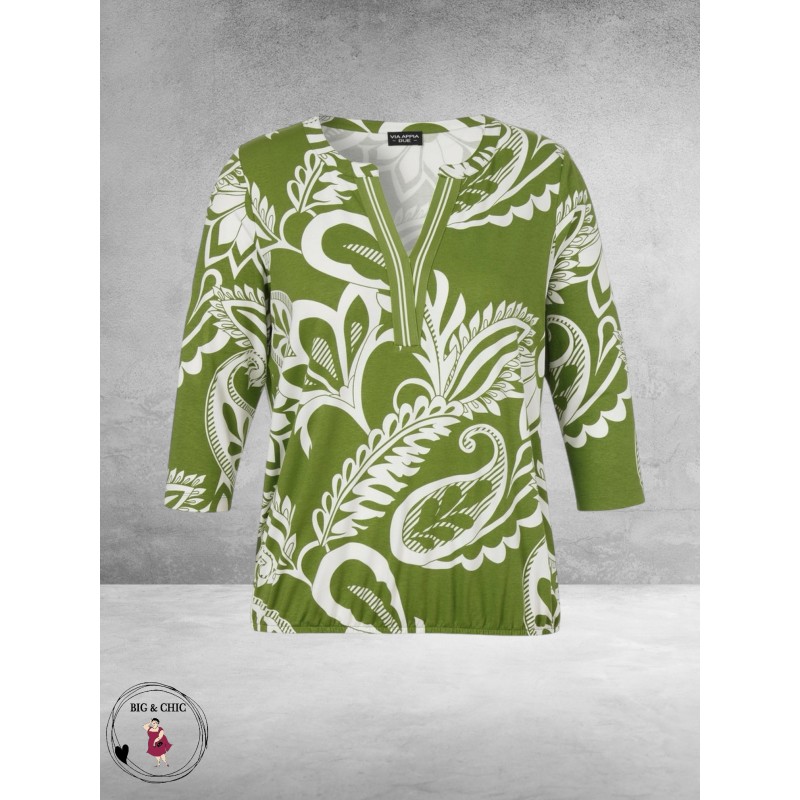 Via Appia Due Shirt Urban Matcha Mosgroen/Wit