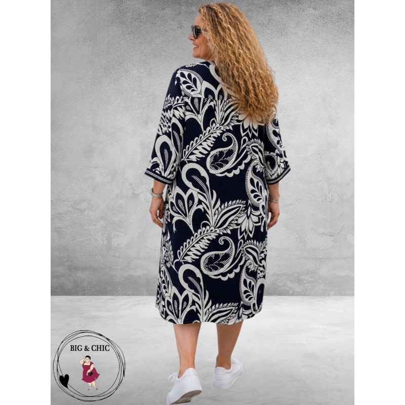 Via Appia Due Jurk Urban Matcha Blauw/Wit