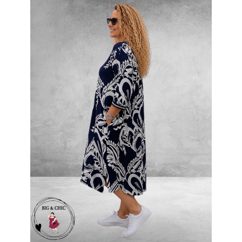Via Appia Due Jurk Urban Matcha Blauw/Wit