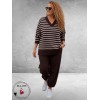 Frapp Sweater Bruin/Ecru Streep