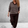 Frapp Sweater Bruin/Ecru Streep