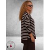Frapp Sweater Bruin/Ecru Streep