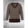 Frapp Sweater Bruin/Ecru Streep