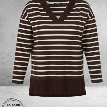 Frapp Sweater Bruin/Ecru Streep