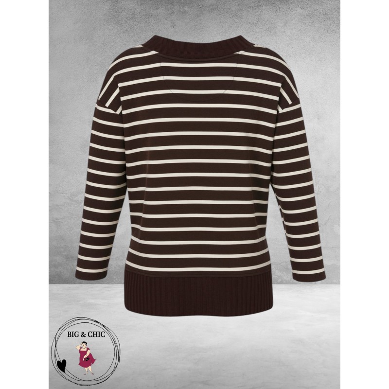 Frapp Sweater Bruin/Ecru Streep