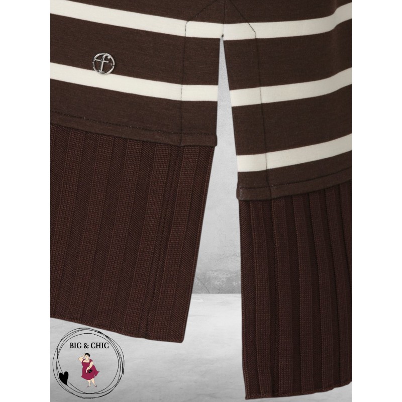 Frapp Sweater Bruin/Ecru Streep