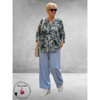 Via Appia Due Shirt Paisley Blauw/Groen