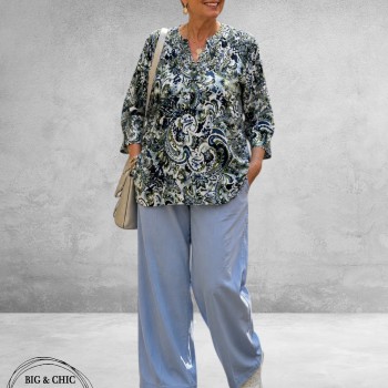 Via Appia Due Shirt Paisley Blauw/Groen