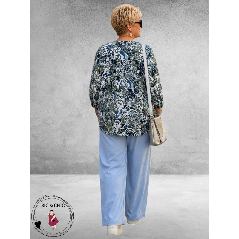 Via Appia Due Shirt Paisley Blauw/Groen