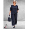 Via Appia Due Pantalon Wijd Pinstripe