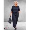 Via Appia Due Pantalon Wijd Pinstripe