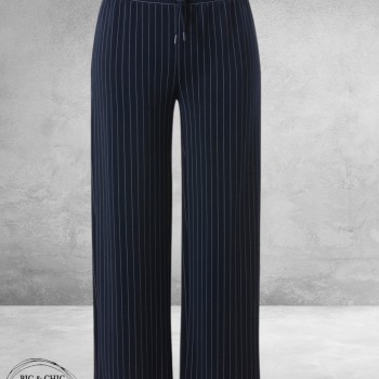 Via Appia Due Pantalon Wijd Pinstripe