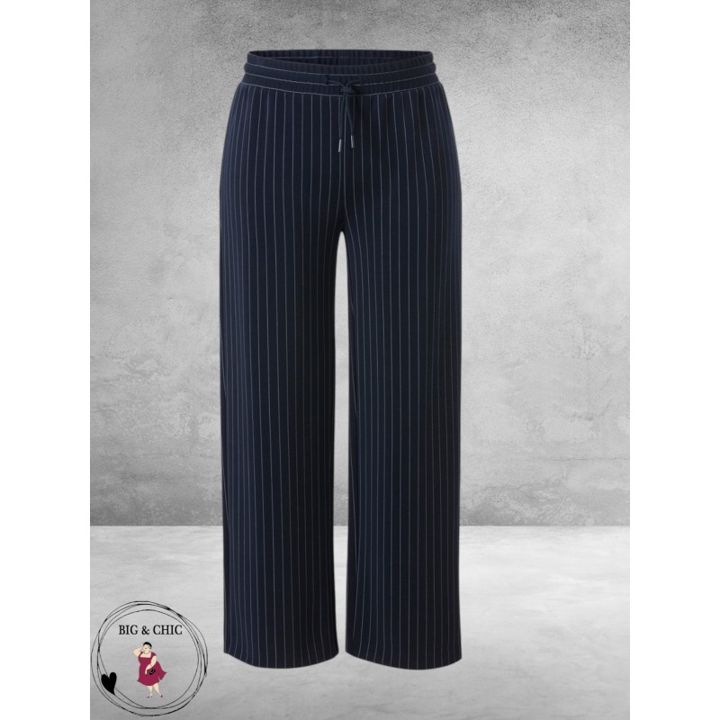 Via Appia Due Pantalon Wijd Pinstripe