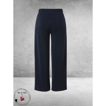 Via Appia Due Pantalon Wijd Pinstripe