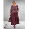 Via Appia Due Shirt Bordeux/Ecru  Gestreept
