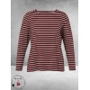 Via Appia Due Shirt Bordeux/Ecru  Gestreept