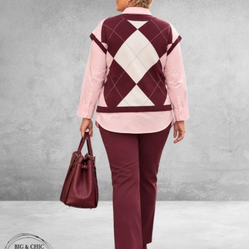 Via Appia Due Spencer Ruitmotief Bordeaux/Rose