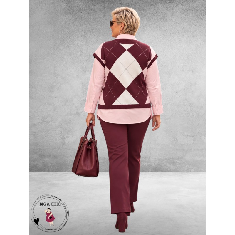 Via Appia Due Spencer Ruitmotief Bordeaux/Rose