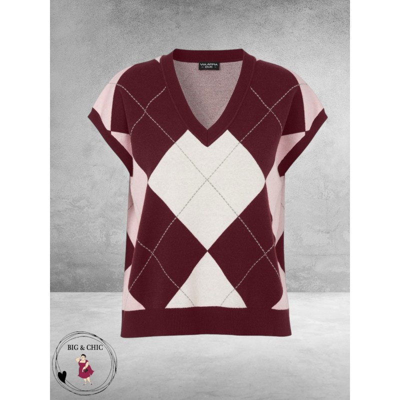 Via Appia Due Spencer Ruitmotief Bordeaux/Rose