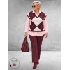 Via Appia Due Spencer Ruitmotief Bordeaux/Rose