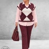Via Appia Due Spencer Ruitmotief Bordeaux/Rose