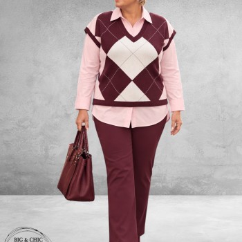 Via Appia Due Spencer Ruitmotief Bordeaux/Rose