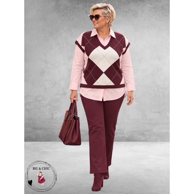 Via Appia Due Spencer Ruitmotief Bordeaux/Rose