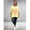 NC Sweater met Statement PEACE Geel