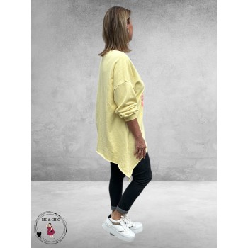 NC Sweater met Statement PEACE Geel