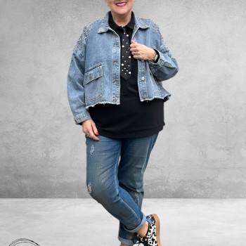 Frenzi Jeansjas Sparkle Oversized 