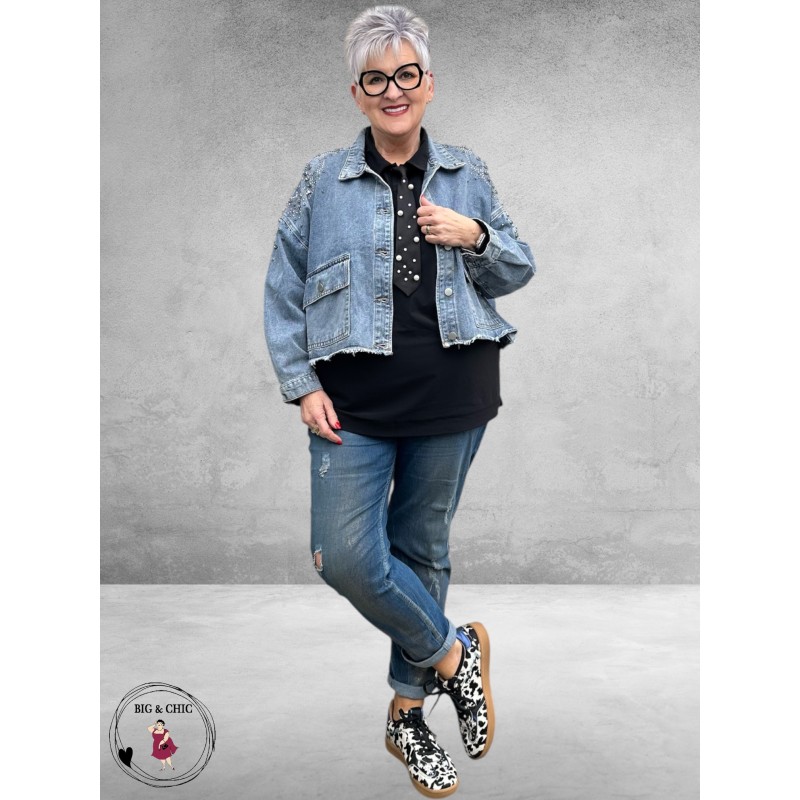 Frenzi Jeansjas Sparkle Oversized 