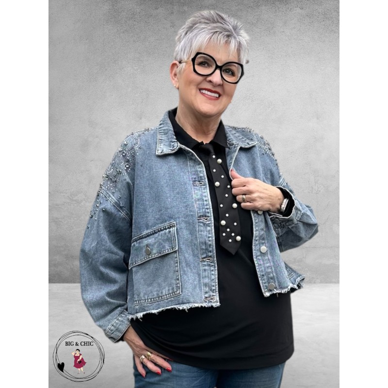 Frenzi Jeansjas Sparkle Oversized 