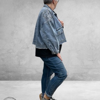 Frenzi Jeansjas Sparkle Oversized 