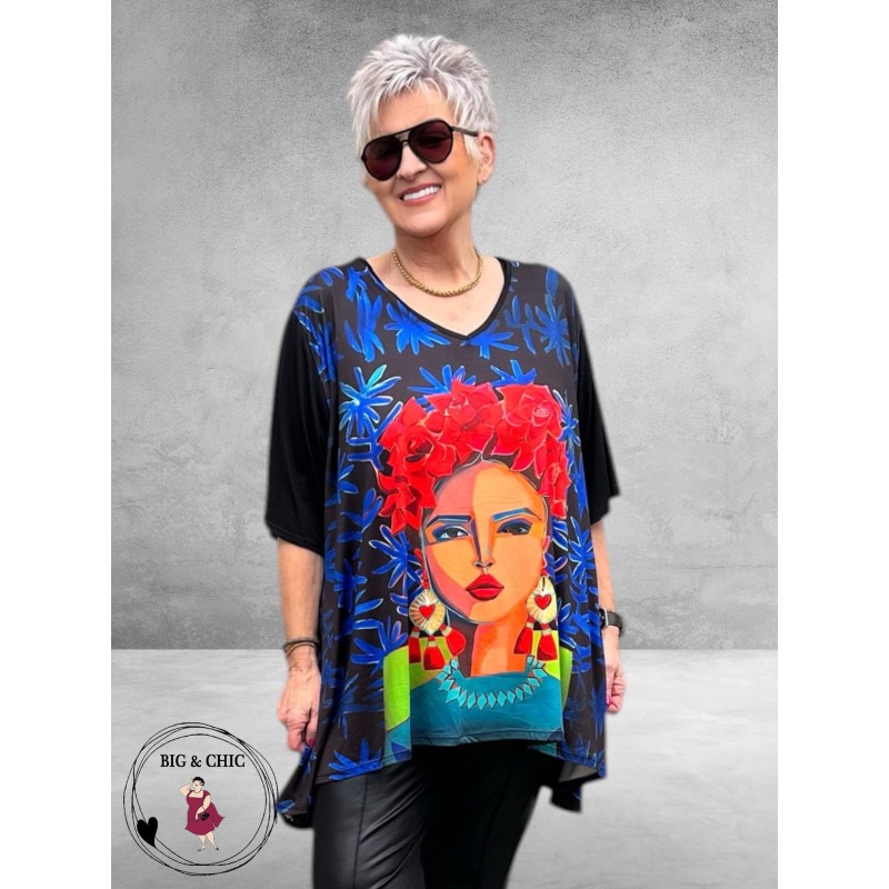 Frenzi  Shirt A-Lijn Frida Kahlo Uniek