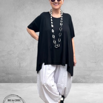 Frenzi Shirt A-Lijn Katoen Zwart