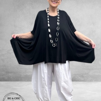 Frenzi Shirt A-Lijn Katoen Zwart