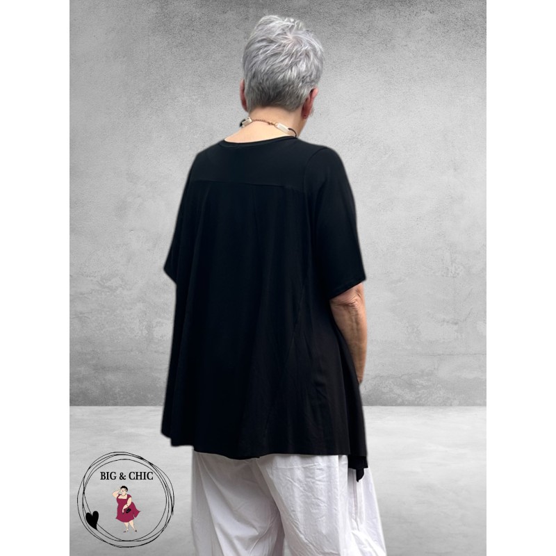 Frenzi Shirt A-Lijn Katoen Zwart