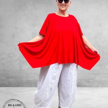 Frenzi Shirt A-Lijn Katoen Rood