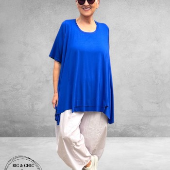 Frenzi Shirt A-Lijn Katoen Koningsblauw