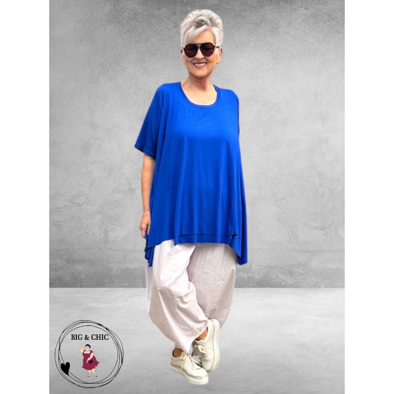 Frenzi Shirt A-Lijn Katoen Koningsblauw