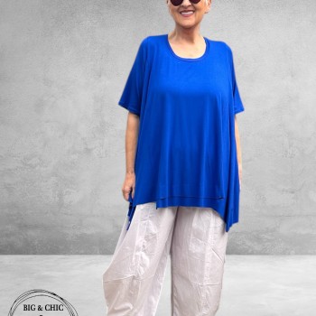 Frenzi Shirt A-Lijn Katoen Koningsblauw