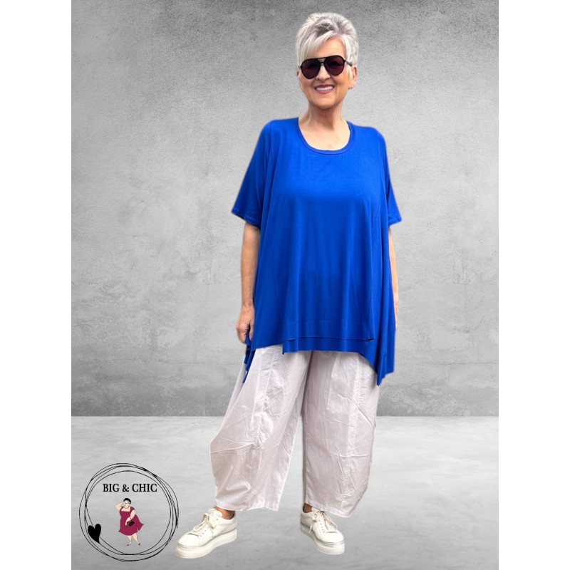 Frenzi Shirt A-Lijn Katoen Koningsblauw