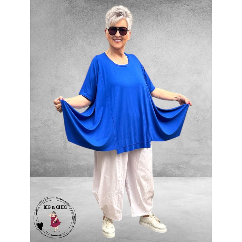 Frenzi Shirt A-Lijn Katoen Koningsblauw