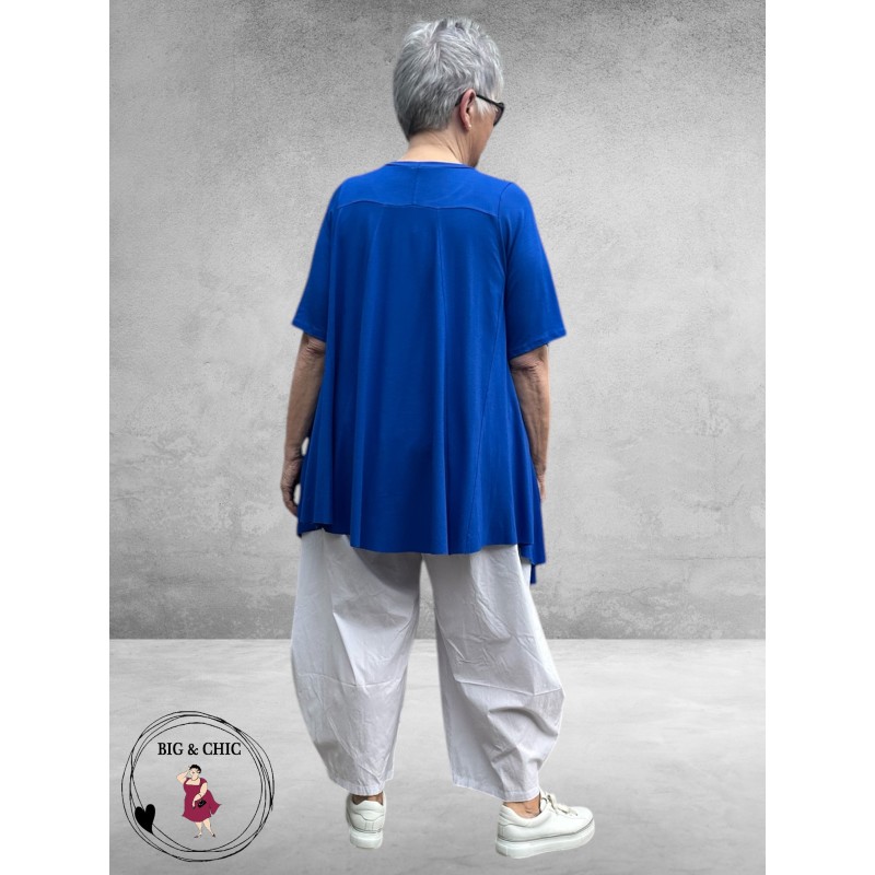 Frenzi Shirt A-Lijn Katoen Koningsblauw