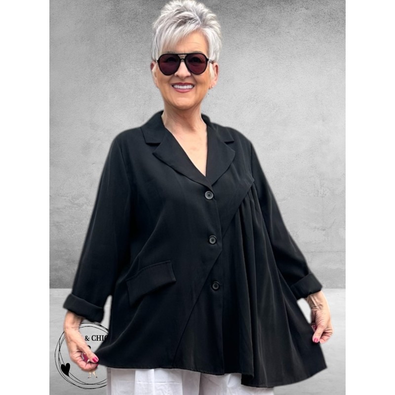 Frenzi Jasje/Blouse Uniek  Zwart